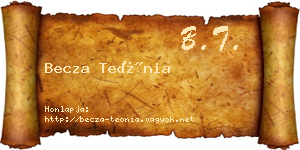 Becza Teónia névjegykártya